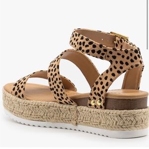 Soda leopard wedge sandal size 9